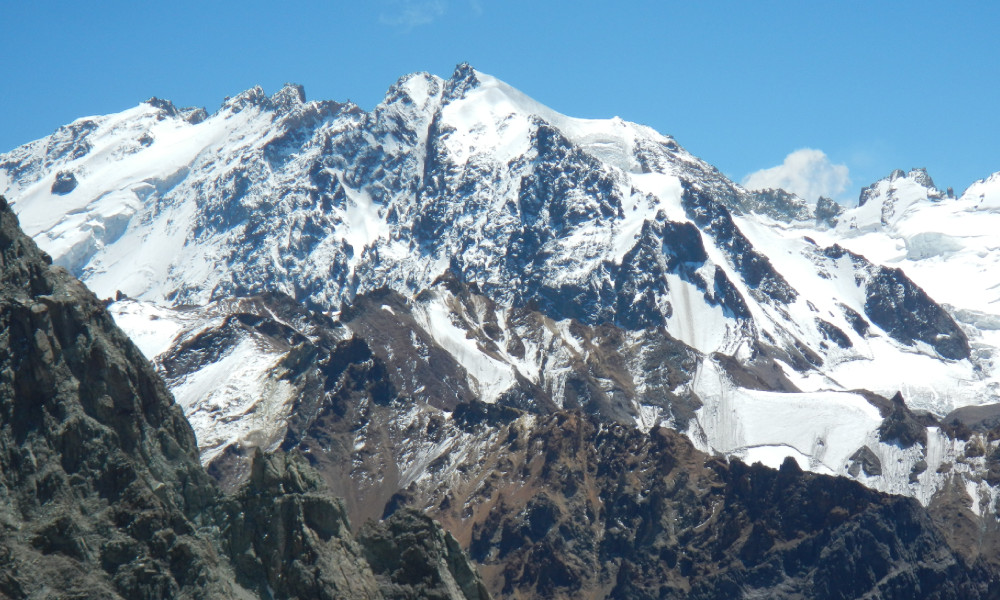 Peaks top out over 20,000 in the region.  Nevado Juncal in the distance.