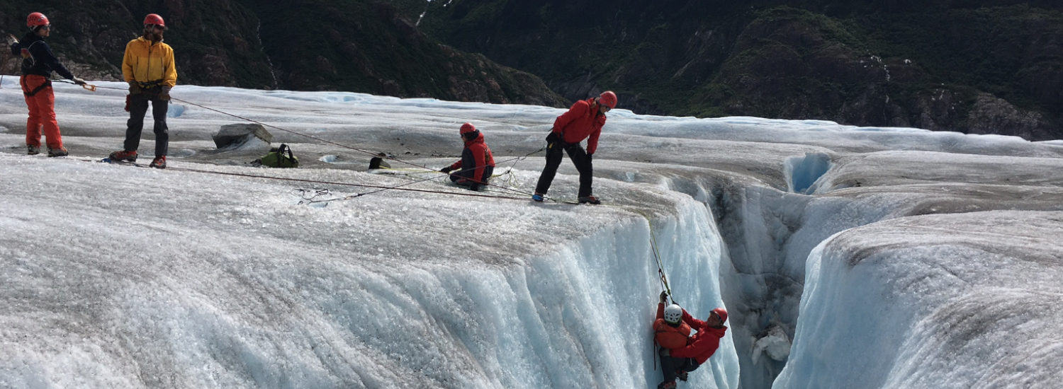 Custom crevasse rescue and glacier trekking safety training