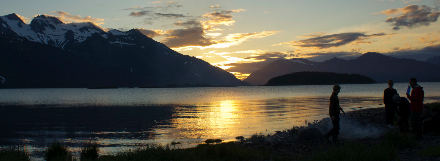 Kids enjoying the sunset along the Chilkat Inlet in Haines