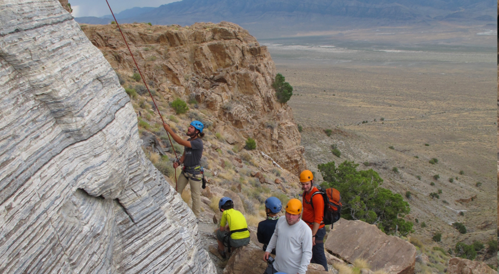 Top-rope climbing in Utah's West desert