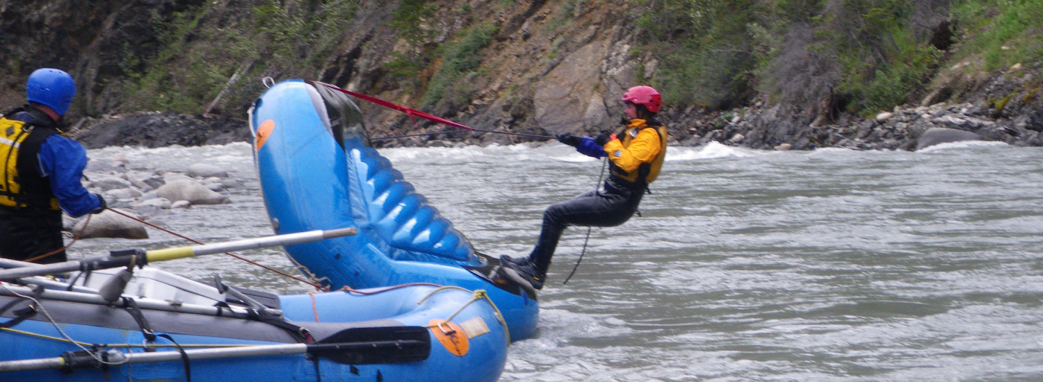 Flipping a raft on a swift water rescue course